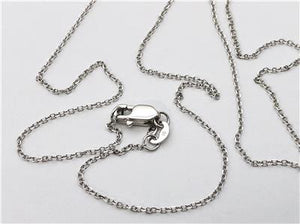 14K Solid White Gold Cable Link Chain Necklace 0.8mm Thin Dainty Minimalist High Polished Pendant Charm Chain 16'' 18'' 20'' Inches