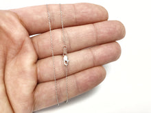 Load image into Gallery viewer, Cable Chain 10k Solid White Gold 16" 18" 20" - 0.8mm - Dainty Minimalist Diamond cut Pendant Chain For Women - Genuine 10kt Gold