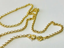 Load image into Gallery viewer, 14K 1.9mm Yellow Gold, Lite Round Rolo Link Chain, Everyday Chain, Dainty, Sturdy Chain, Layer Necklace, 16" 18" 20" Genuine 14K Gold