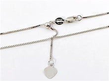 Load image into Gallery viewer, Box Chain 14K Solid White Gold, 22" - 0.7mm, ADJUSTABLE Necklace up to 22", Pendant Chain, Layering Chain, Genuine 14K Gold, For Women