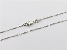 Load image into Gallery viewer, 14K Solid White Gold Cable Link Chain Necklace 0.8mm Thin Dainty Minimalist High Polished Pendant Charm Chain 16'' 18'' 20'' Inches