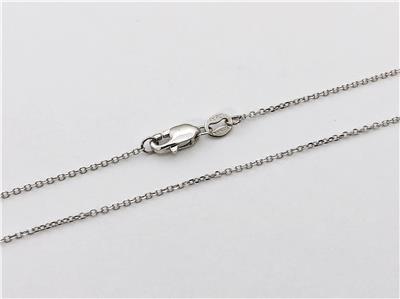 14K Solid White Gold Cable Link Chain Necklace Thin Dainty