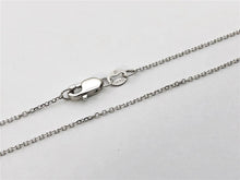 Load image into Gallery viewer, Cable Chain 10k Solid White Gold 16" 18" 20" - 0.8mm - Dainty Minimalist Diamond cut Pendant Chain For Women - Genuine 10kt Gold