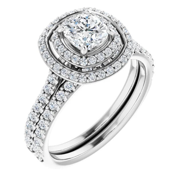 Cushion Double Halo-Style Engagement Ring – K's Jewelers