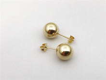 Load image into Gallery viewer, 14K Yellow Gold 8MM High Polish Ball Stud Earrings.