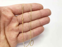 Load image into Gallery viewer, Cuban Curb Chain 14K Solid Yellow Gold, 16" 18" 20" - 1mm - Necklace Chain, Layering Chain, Sturdy Dainty Pendant Chain Genuine 14K Gold