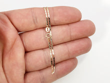 Load image into Gallery viewer, 10K 7" 1.2mm Solid Yellow Gold Mariner Link Bracelet Chain, Dainty Bracelet, Minimalist, Flat Mariner Bracelet, Genuine 10K Gold