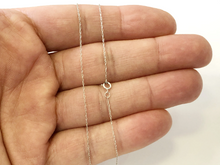 Load image into Gallery viewer, 14K Real White Gold Twisted Rope Link Necklace Pendant Chain 0.45mm, Thin Dainty Minimalist for Pendant / Charm Thin gold chain 15" - 20"
