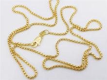 Load image into Gallery viewer, Round Box Chain, 14K Yellow Gold 16" 18" 20" - 1.35mm - Trendy Necklace Chain, Layering Chain, Everyday Necklace, Genuine 14Kt Gold