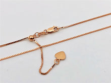 Load image into Gallery viewer, Real 14K Rose Gold 22&quot; ADJUSTABLE Box Chain Necklace Pendant Chain, Layer Chain .7mm Adjusts upto 22&quot;

