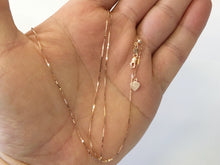 Load image into Gallery viewer, Real 14K Rose Gold 22" ADJUSTABLE Box Chain Necklace Pendant Chain, Layer Chain .7mm Adjusts upto 22"