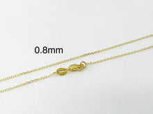 Load image into Gallery viewer, Cable Chain 14k Solid Yellow Gold 16&quot; 18&quot; 20&quot; 24&quot; - 0.8mm, - Dainty Minimalist Diamond cut Pendant Chain For Women - Genuine 14kt Gold
