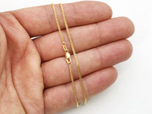 Load image into Gallery viewer, 10K Yellow Gold 1.0mm Diamond Cut Gourmette Cuban Chain with Lobster Clasp