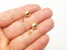 Load image into Gallery viewer, 14K Yellow Gold 8MM High Polish Ball Stud Earrings.