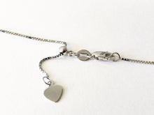 Load image into Gallery viewer, Box Chain 14K Solid White Gold, 22" - 0.7mm, ADJUSTABLE Necklace up to 22", Pendant Chain, Layering Chain, Genuine 14K Gold, For Women