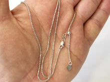 Load image into Gallery viewer, Popcorn Chain 14K Solid White Gold, 22" - 1.3mm, ADJUSTABLE Necklace up to 22", Pendant Chain, Layering Chain, Genuine 14K Gold, For Women