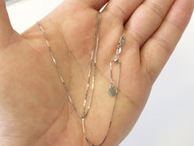 Load image into Gallery viewer, Box Chain 14K Solid White Gold, 22" - 0.7mm, ADJUSTABLE Necklace up to 22", Pendant Chain, Layering Chain, Genuine 14K Gold, For Women
