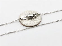 Load image into Gallery viewer, 14K Solid White Gold Cable Link Chain Necklace 0.8mm Thin Dainty Minimalist High Polished Pendant Charm Chain 16'' 18'' 20'' Inches