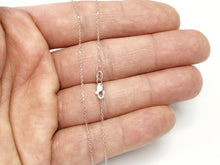 Load image into Gallery viewer, 14K Solid White Gold Cable Link Chain Necklace 0.8mm Thin Dainty Minimalist High Polished Pendant Charm Chain 16'' 18'' 20'' Inches