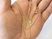 Load image into Gallery viewer, Popcorn Chain 14K Solid Yellow Gold, 22&quot; - 1.3mm, ADJUSTABLE Necklace up to 22&quot;, Pendant Chain, Layering Chain, Genuine 14K Gold, For Women
