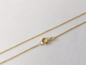 Cable Chain 14k Solid Yellow Gold 16" 18" 20" - 0.7mm - Dainty Minimalist Diamond cut Pendant Chain For Women - Genuine 14kt Gold