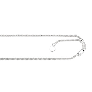 Popcorn Chain 14K Solid White Gold, 22" - 1.3mm, ADJUSTABLE Necklace up to 22", Pendant Chain, Layering Chain, Genuine 14K Gold, For Women
