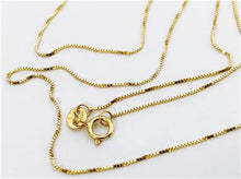 Load image into Gallery viewer, Box Chain 10K Solid Yellow Gold 16" 18" 20" - 0.5mm, Thin Dainty Minimalist Necklace for Pendant / Charm, Thin gold chain, Genuine 10K Gold