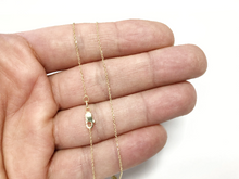 Load image into Gallery viewer, Cable Chain 10k Solid Yellow Gold 16" 18" 20" - 0.8mm - Dainty Minimalist Diamond cut Pendant Chain For Women - Genuine 10kt Gold