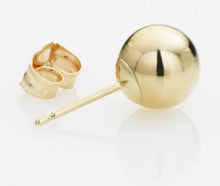 Load image into Gallery viewer, 14K Yellow Gold 8MM High Polish Ball Stud Earrings.