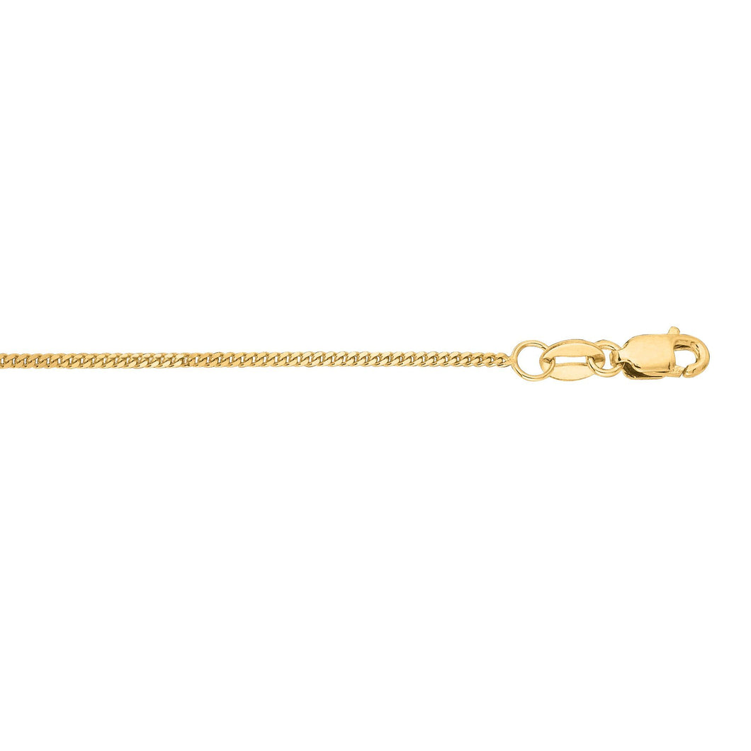 Cuban Curb Chain 14K Solid Yellow Gold, 16