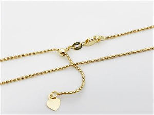 Popcorn Chain 14K Solid Yellow Gold, 22" - 1.3mm, ADJUSTABLE Necklace up to 22", Pendant Chain, Layering Chain, Genuine 14K Gold, For Women