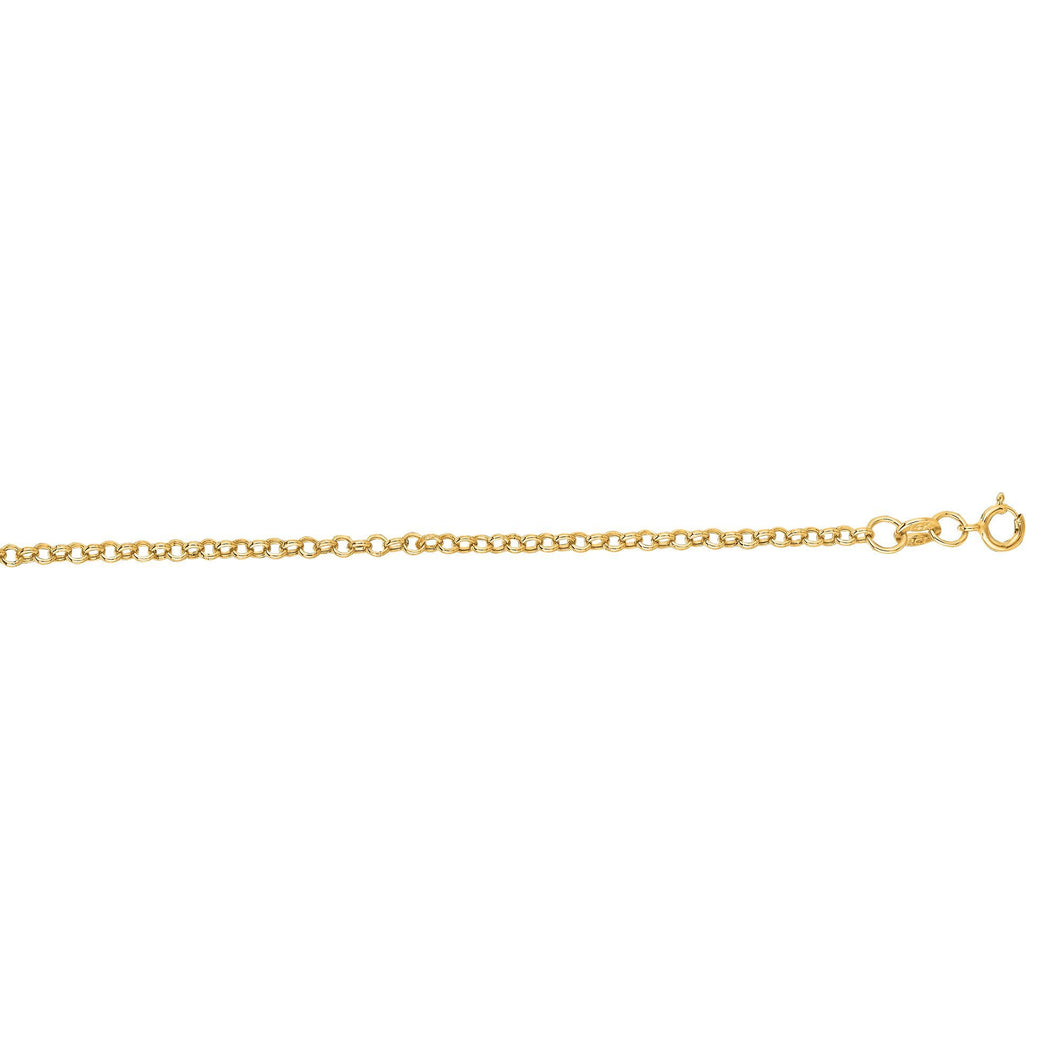 14K 1.9mm Yellow Gold, Lite Round Rolo Link Chain, Everyday Chain, Dainty, Sturdy Chain, Layer Necklace, 16