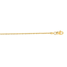 Load image into Gallery viewer, 14K Sparkle Chain, Solid Yellow Gold Diamond Cut Sparkle Necklace Chain, 16" 18" 20" - 1.1mm Layering Chain, Genuine 14K Solid Gold