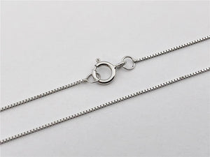 Box Chain 14K Solid White Gold 16" 18" 20" - 0.5mm, Thin Dainty Minimalist Necklace for Pendant / Charm, Thin gold chain, Genuine 14K Gold