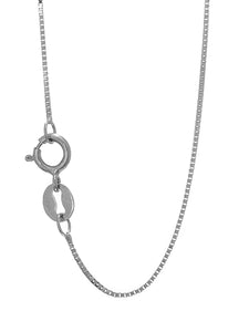 Box Chain 14K Solid White Gold 16" 18" 20" - 0.5mm, Thin Dainty Minimalist Necklace for Pendant / Charm, Thin gold chain, Genuine 14K Gold