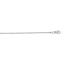 Load image into Gallery viewer, 14K 1.1mm Solid White Gold Diamond Cut Sparkle Necklace Chain, Layering Chain, Genuine 14K Solid Gold 16&quot; 18&quot; 20&quot; 1.1mm
