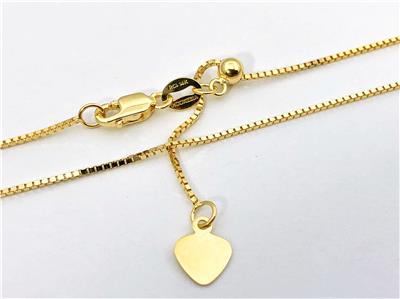 Box Chain 14K Solid Yellow Gold, 22
