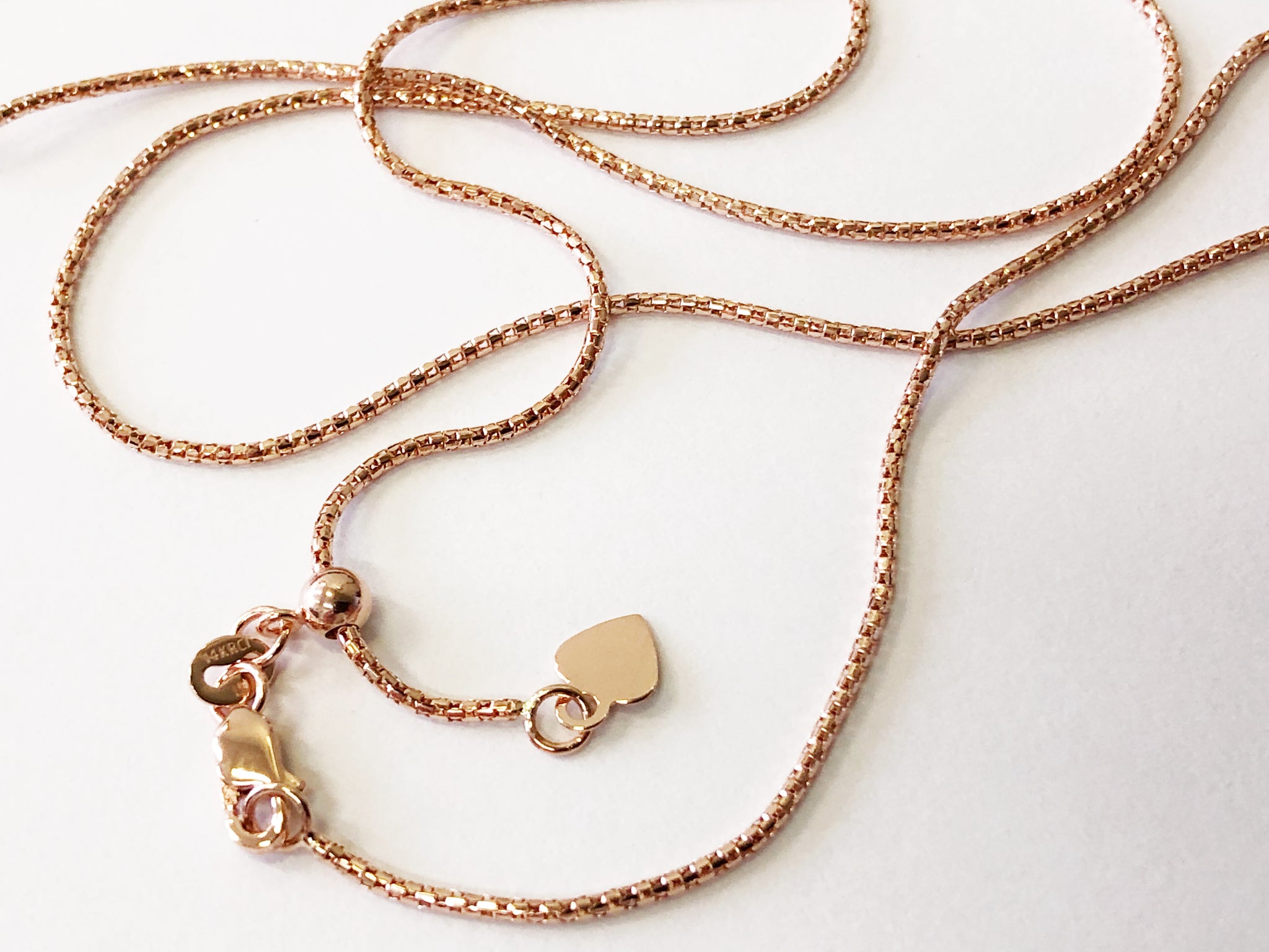 Popcorn Chain 14K Solid Rose Gold, 22