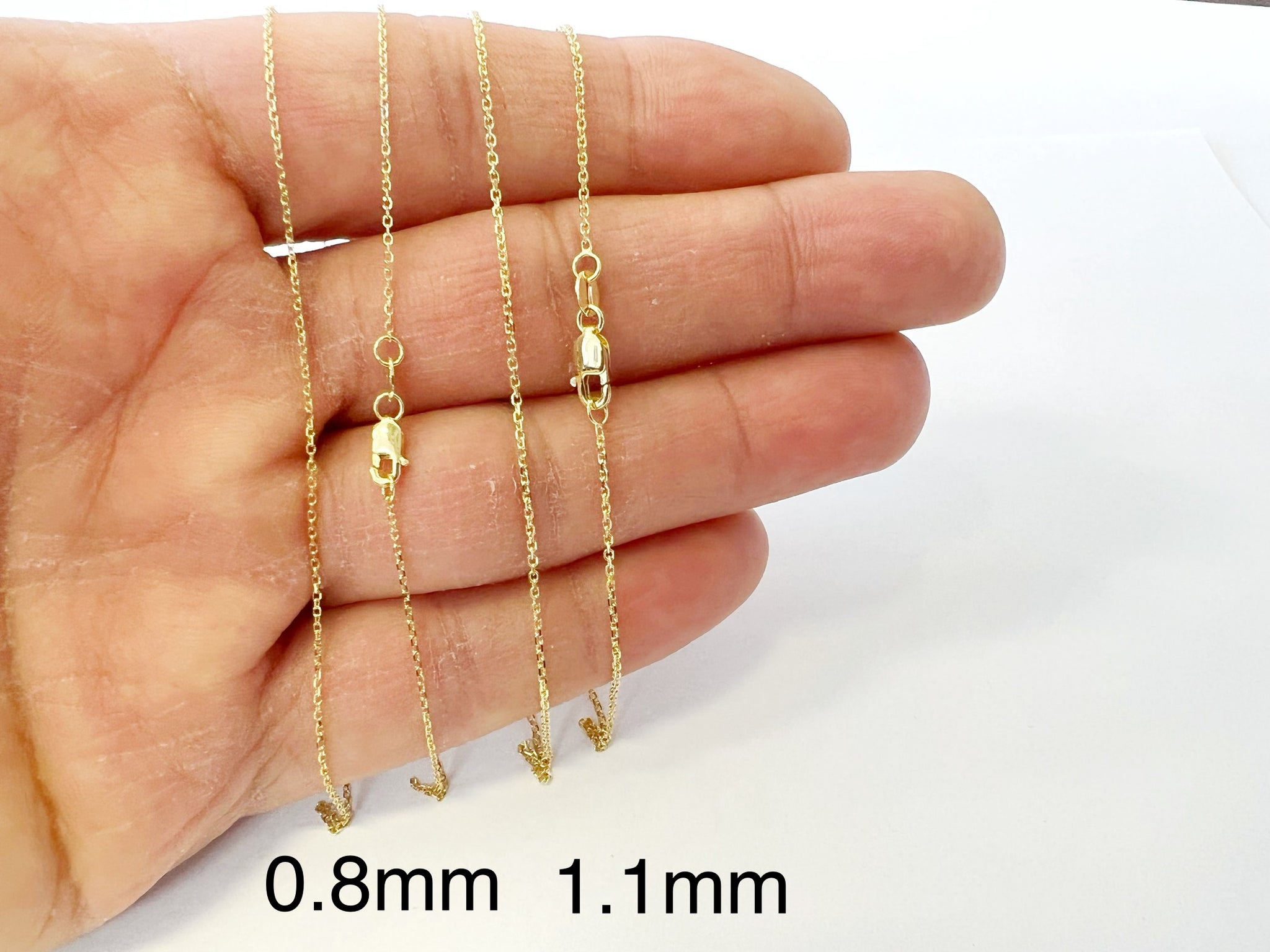 14K Real Yellow Gold Twisted Rope Link Necklace Pendant Chain 0.45